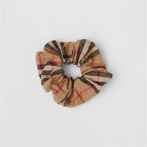 burberry london printed hair scrunchie|Vintage Check Cotton Scrunchie in Archive beige .